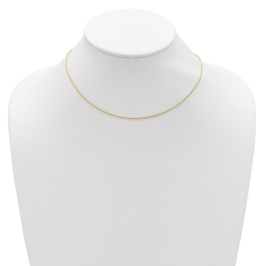 14K 1mm D/C Spiga 1in+1in Adjustable Chain