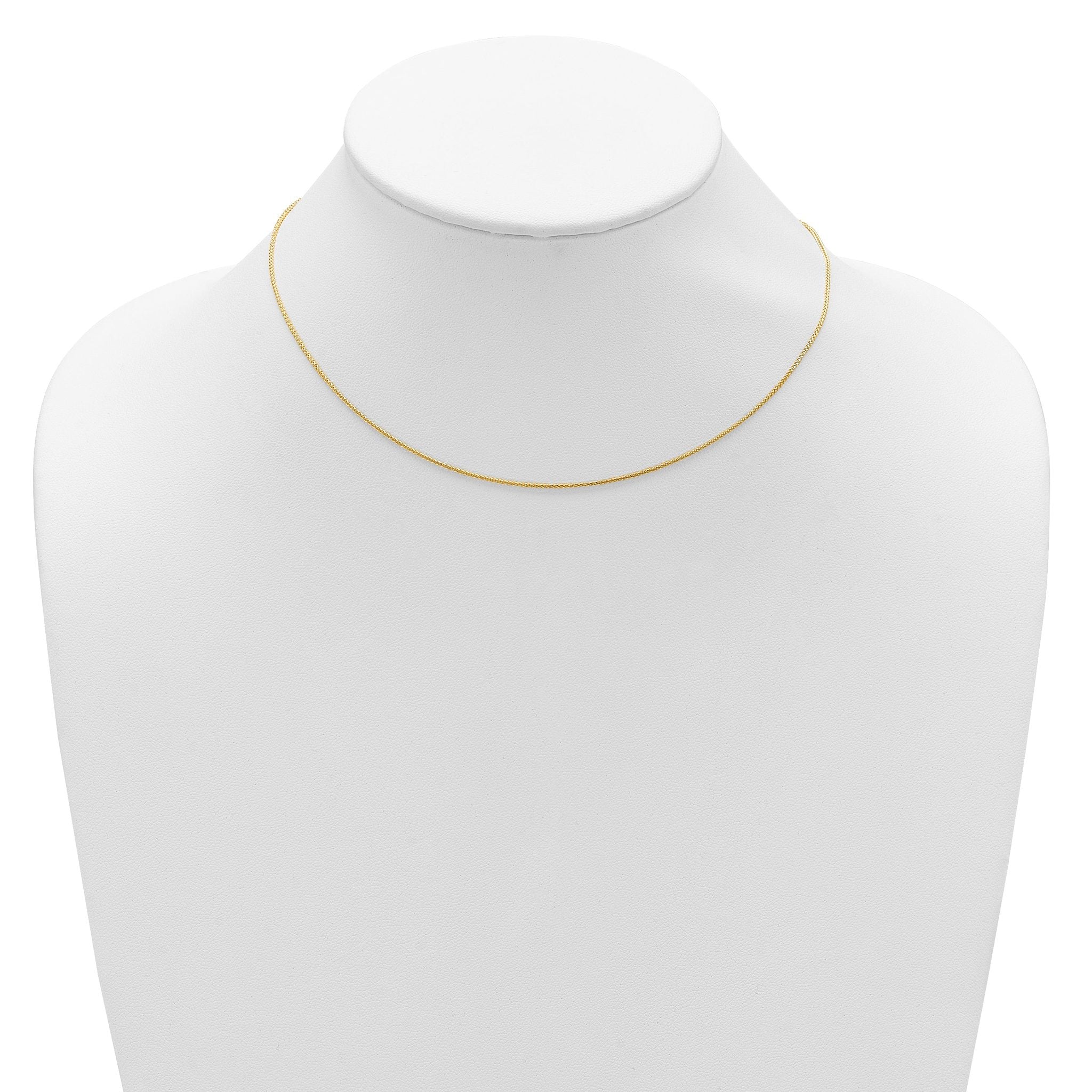 14K 1mm D/C Spiga 1in+1in Adjustable Chain