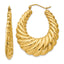 Sophia Jewelers 14K Gold Polished Scalloped Hoop Earrings for Women