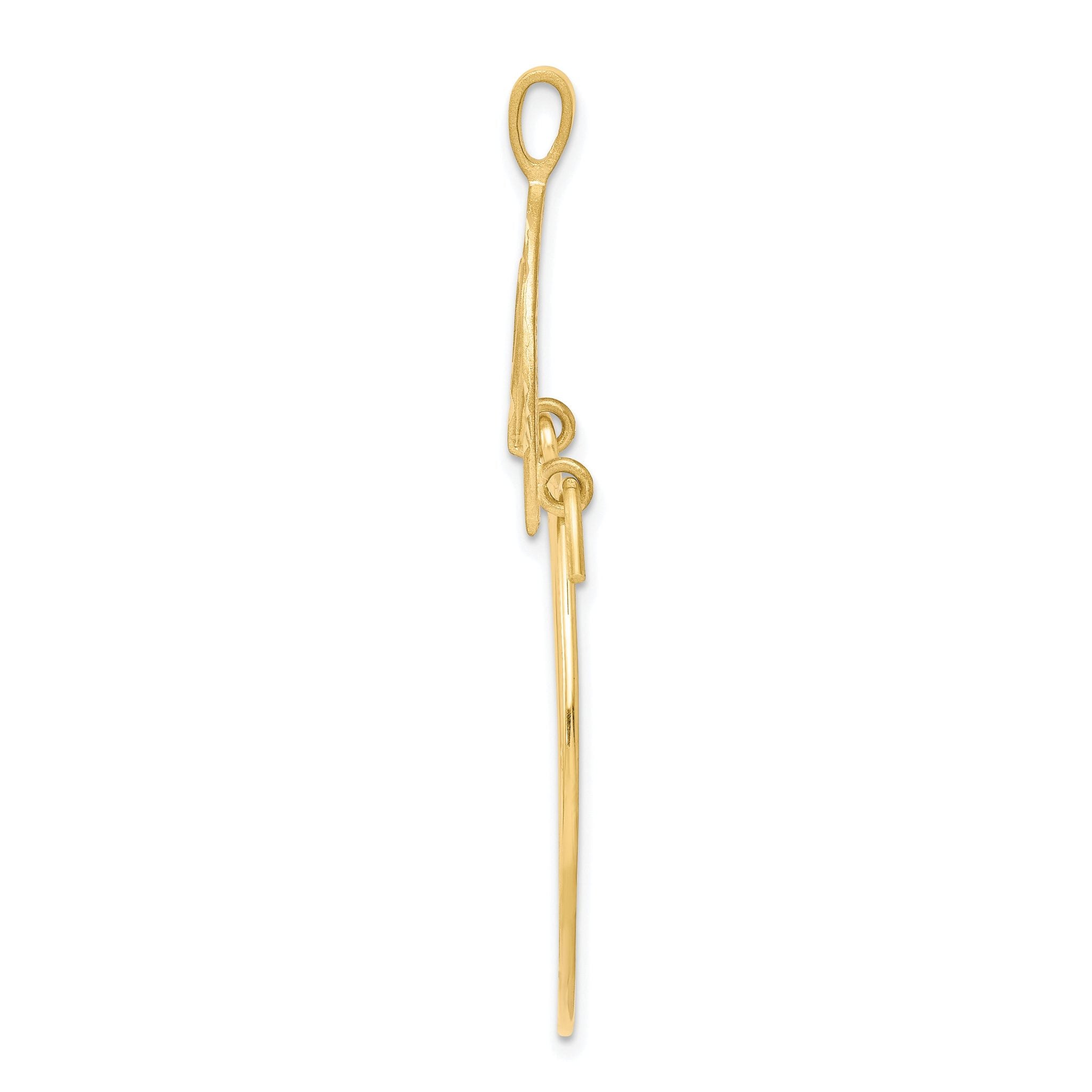 10K Gold Heart Charm Holder with Polished Finish 40mm Elegant Design Secondary image