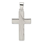 Cross Pendant in Sterling Silver, 24x36mm Textured