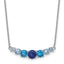 Sterling Silver Rhodium-plated Polished Lab Created Spinel/Lab Created Aquamarine/CZ  16 Inch with 2 Inch Extension Necklace