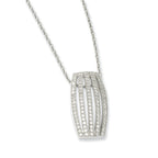 Sophia Jewelers Sterling Silver CZ Polished Fancy Necklace for Women