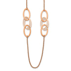 Chisel Stainless Steel Polished Rose IP-plated 31.5 inch Necklace