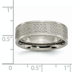 Fancy Design Wedding Band in Titanium, 7mm