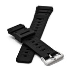 20mm Black Polyurethane Sport with Stainless Steel Buckle 8 inch Watch Band