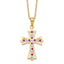 Sophia Jewelers Gold-Plated Sterling Silver Ruby Diamond Cross Necklace
