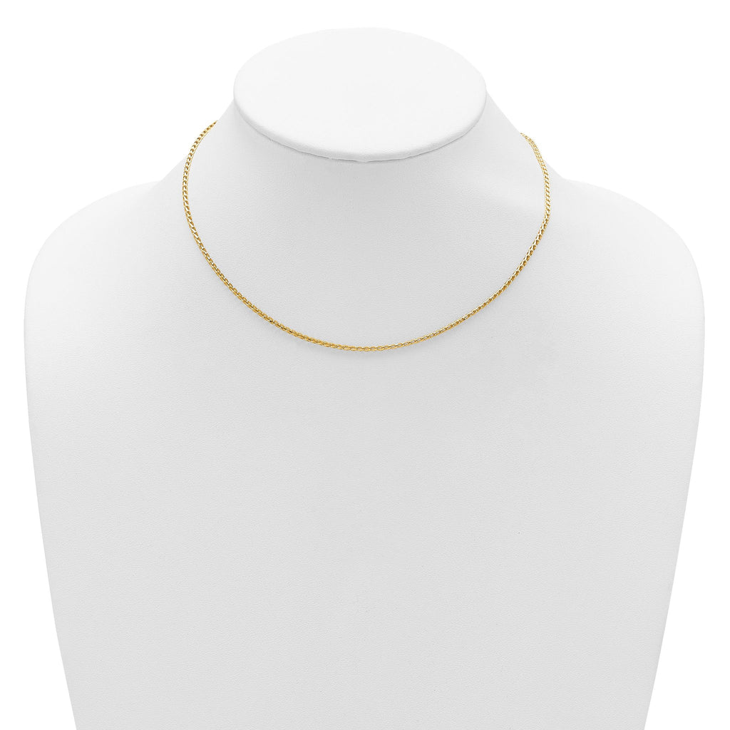 14K 1.65mm D/C Open Franco 1in+1in Adjustable Chain