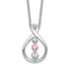 Sophia Jewelers 10K White Gold Rhodium Necklace with Pink and White Topaz