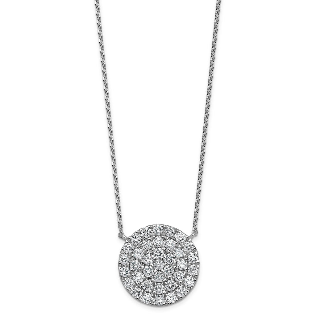 14kw 1 1/2 ctw Lab Grown Diamond VS+ F+ Heart Cluster Necklace