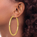 14k Polished 4mm Polished Hoop Earrings