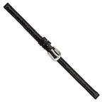 Alligator-Grain Leather Watch Band in Black, 15mm