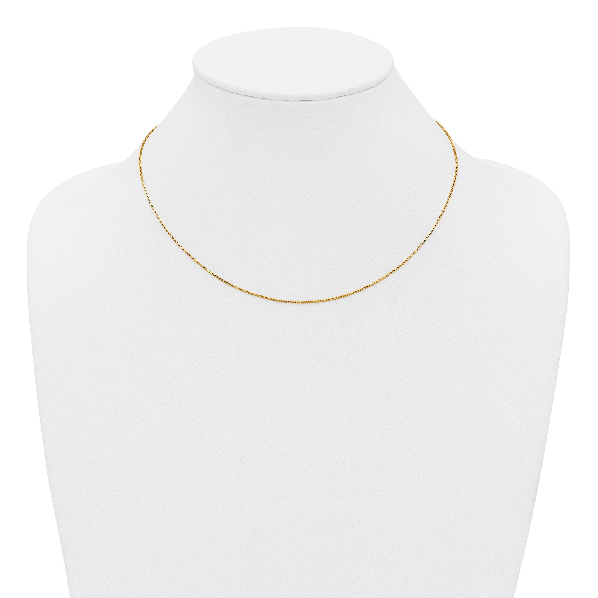 14K Gold Filled Adjustable Box Chain Necklace in 0.8mm Width