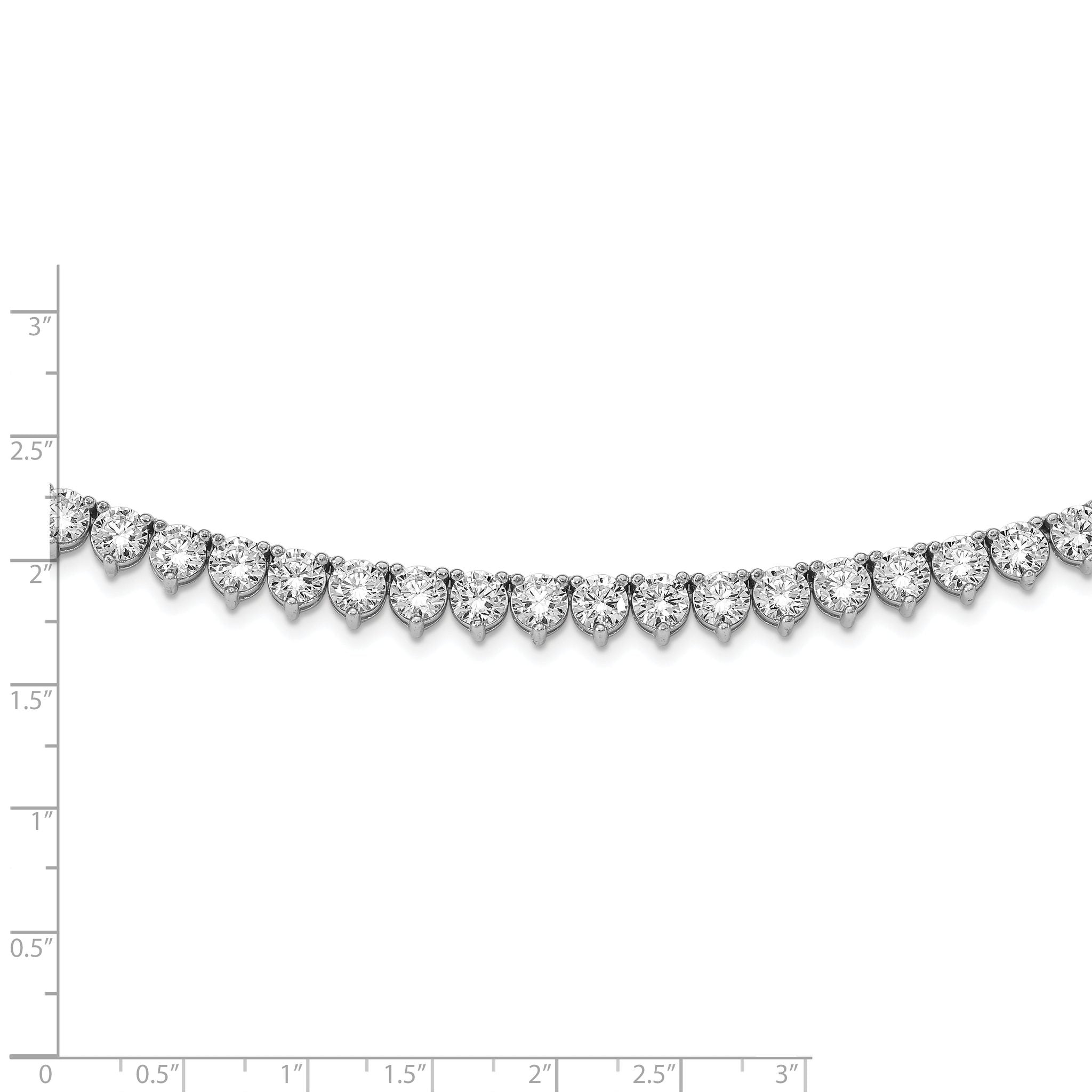 Sophia Jewelers Sterling Silver 36 CZ Riviera Necklace Unisex Elegance