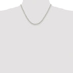 Sterling Silver Rhodium-plated 4mm Diamond-cut Rolo Chain