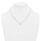14k 1/2 carat Lab Grown Diamond VS+ F+ Round Complete Four Prong 18 inch Solitaire Necklace