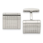 Laser-Design Square Cufflinks in Stainless Steel