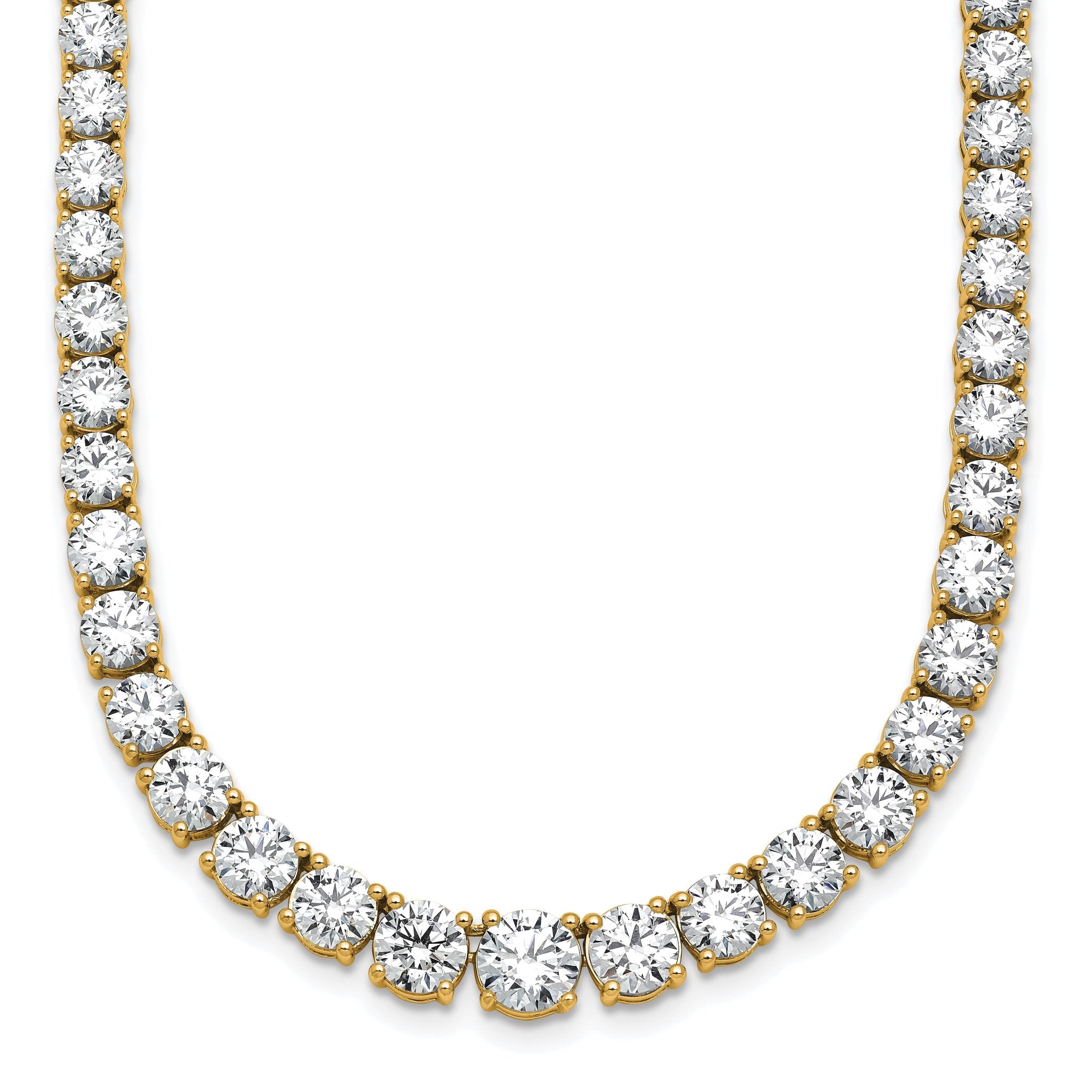 14k 28 1/2 carat Lab Grown Diamond VS+ F+ Complete Round 18 inch Graduated Tennis Necklace Main image