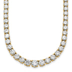 14k 28 1/2 carat Lab Grown Diamond VS+ F+ Complete Round 18 inch Graduated Tennis Necklace