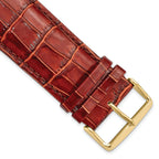 Havana Crocodile-Grain Leather Watch Band, 16mm