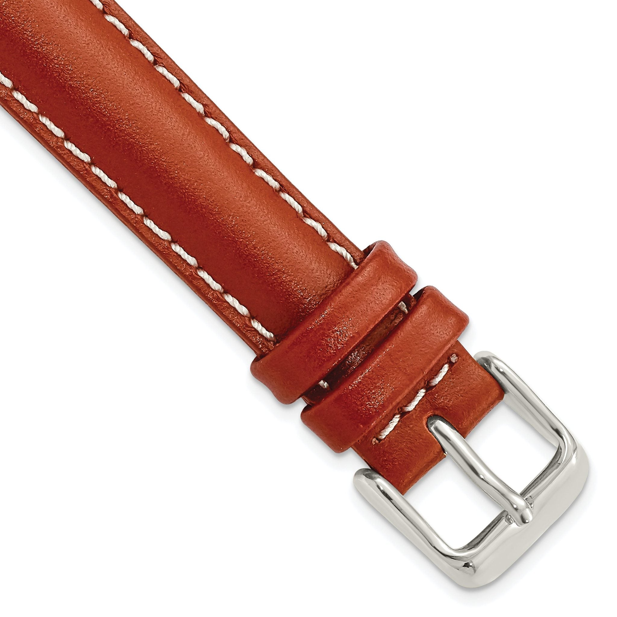 Saddle Brown Oil-Tanned Leather Watch Band, 24mm