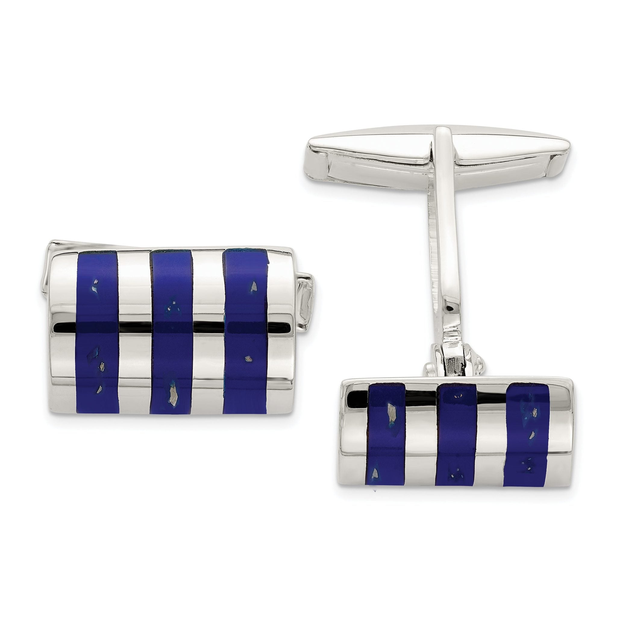 Sterling Silver Lapis Cuff Links Main image