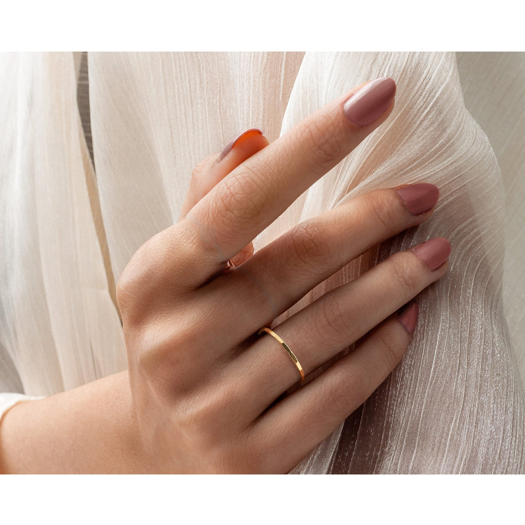 14K Gold Filled 1.25mm Hammered Stacking Ring