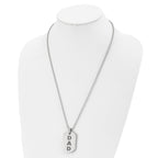 Chisel Stainless Steel Polished and Lasered DAD Dog Tag on a 24 inch Ball Chain Necklace