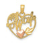 14K Two-Tone Gold Heart Pendant for #1 Wife  Elegant Cast Design