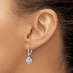 14K White Gold Lab Grown VS/SI+ G+ Dia Leverback Earrings