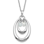 Sterling Silver CZ Pendant Necklace with Polished Antiqued Finish Gift Ready