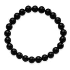 8mm Black Agate Beaded Stretch Bracelet