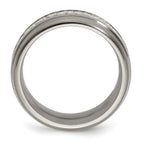 Sophia Jewelers Titanium & Sterling Silver Two-Tone Engravable Wedding Band