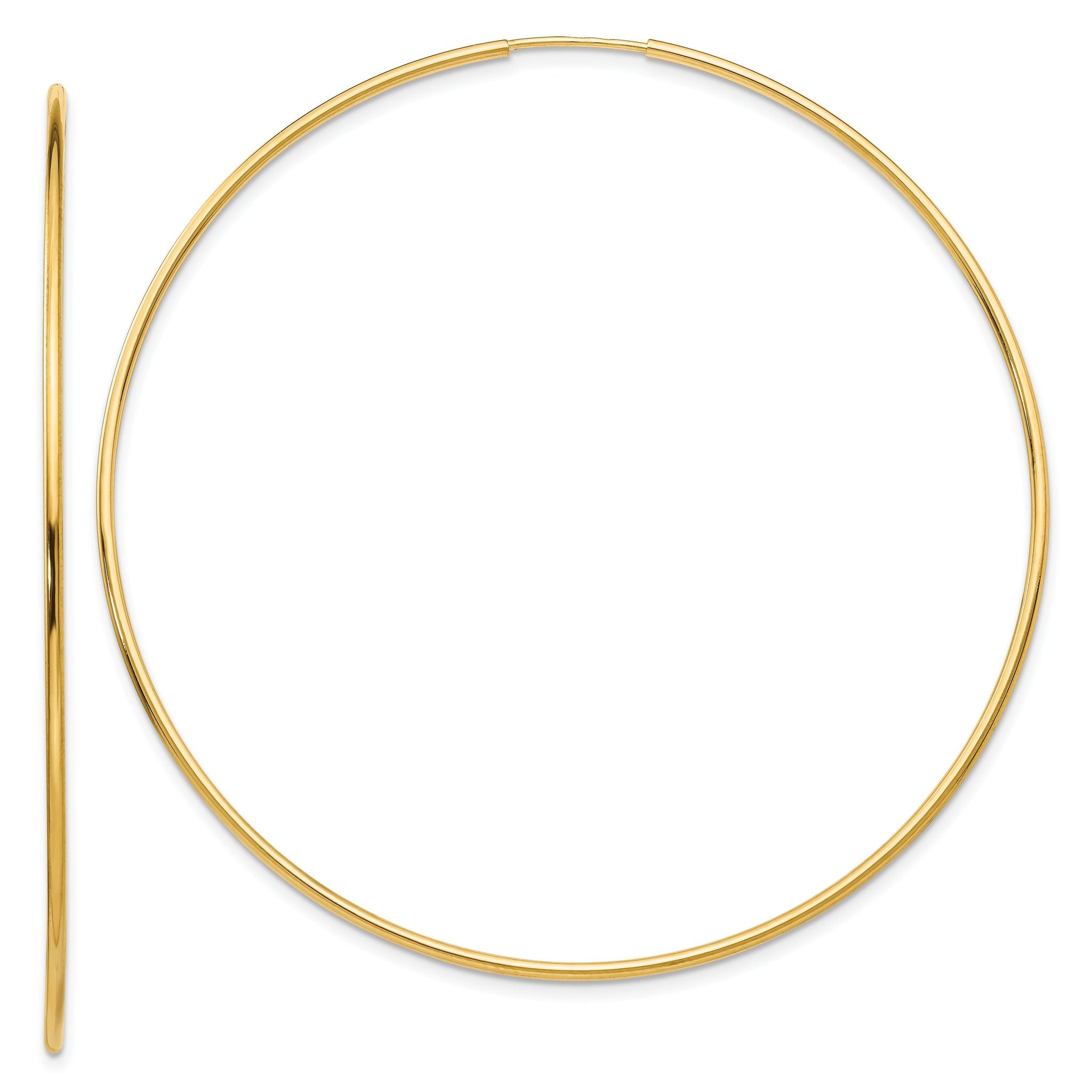 14k Polished Endless Tube Hoop Earrings Main image