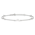 Sterling Silver Dolphin 5-Station 9 inch Plus 1 inch Extender - Total 10 inch Anklet