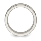 Titanium Wedding Band with Textured Lines and Polished Brushed Finish