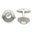 Stainless Steel & Mother of Pearl Circle Cuff Links