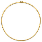 14k Polished 3mm Lightweight 18 inch Domed Omega Necklace
