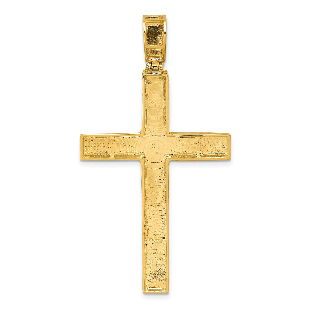 14k Polished Diamond-cut Fancy Latin Cross Pendant