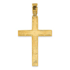 14k Polished Diamond-cut Fancy Latin Cross Pendant