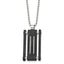 Black IP Rectangle Dog Tag Necklace in Stainless Steel