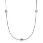 Herco Platinum Polished Bezel Set 9 Lab Grown Diamond Station Necklace