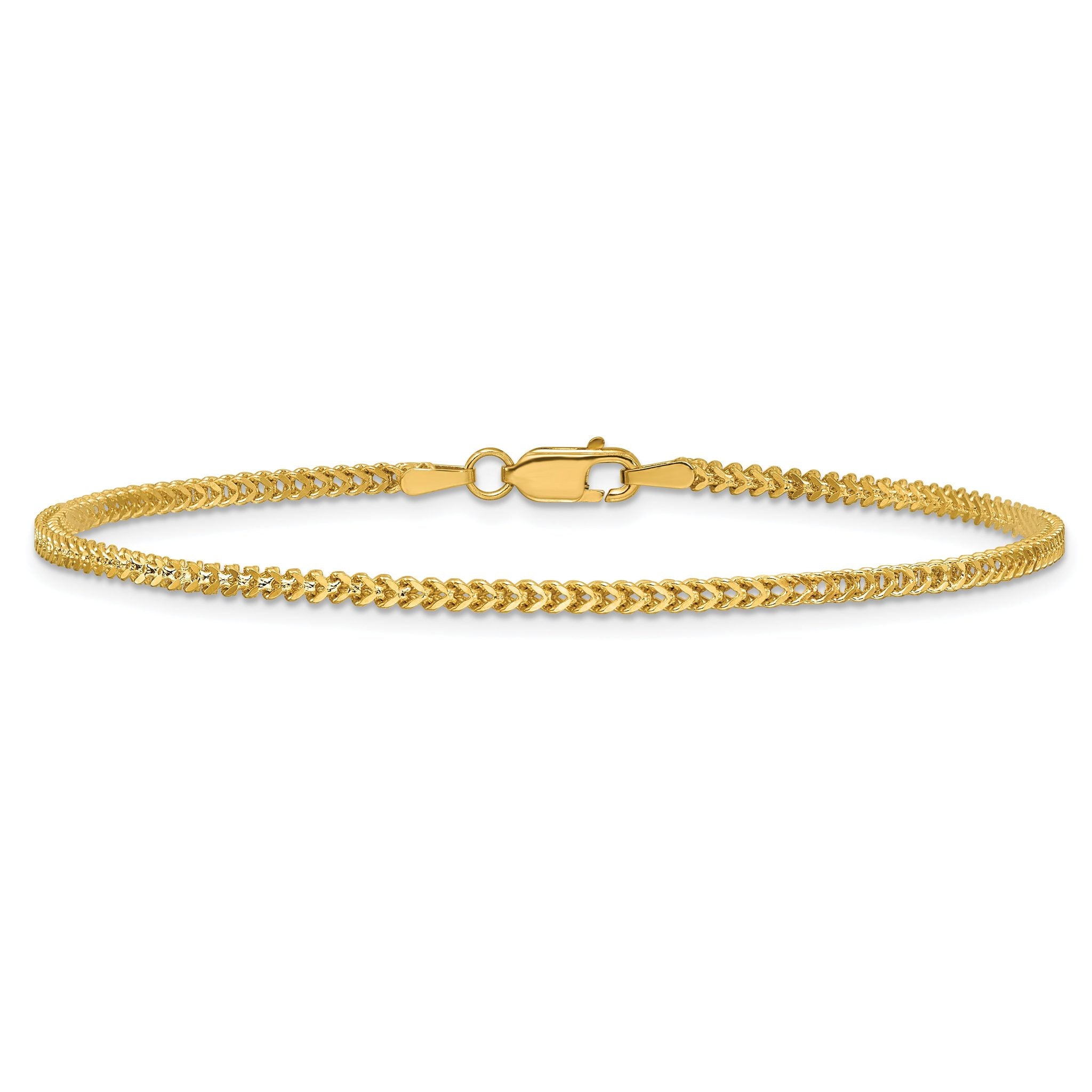 14K 7 inch 1.5mm Franco with Lobster Clasp Bracelet