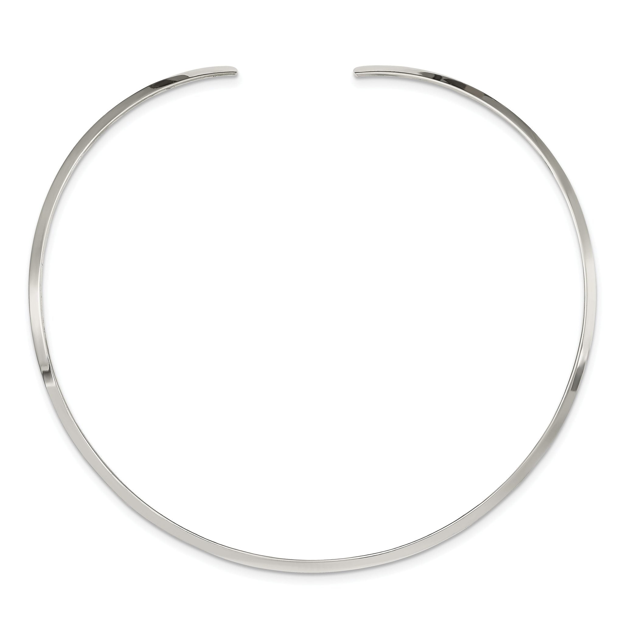 Sterling Silver Polished 3mm Neck Collar