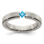 Edward Mirell Titanium Satin Blue Topaz 4mm Band
