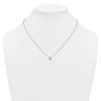 14k 3/4 carat Lab Grown Diamond VS+ F+ Princess Complete Bezel Set Chain Slide Pendant