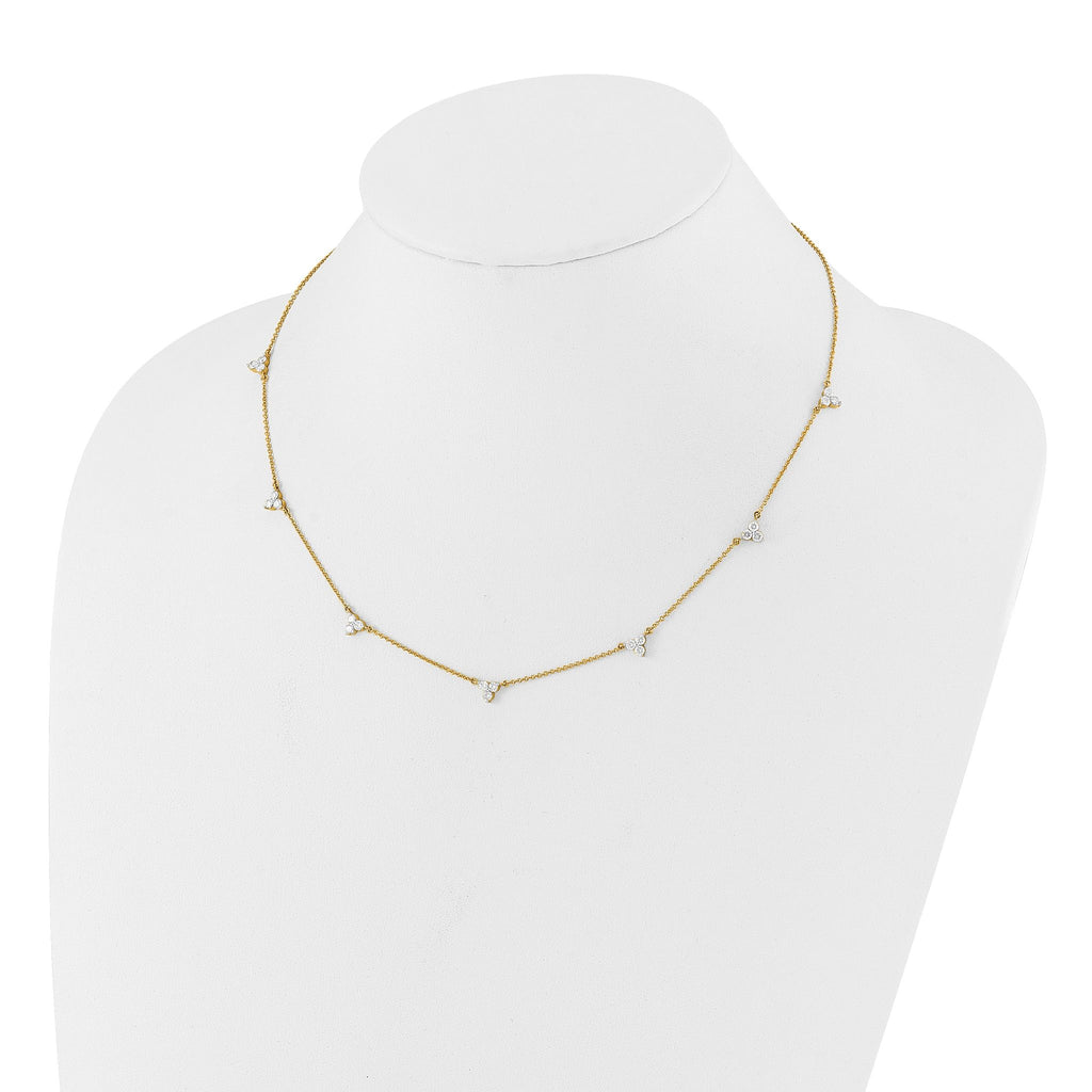 14k 1 carat Lab Grown Diamond VS/SI+ G+ Seven Station 18 inch Necklace