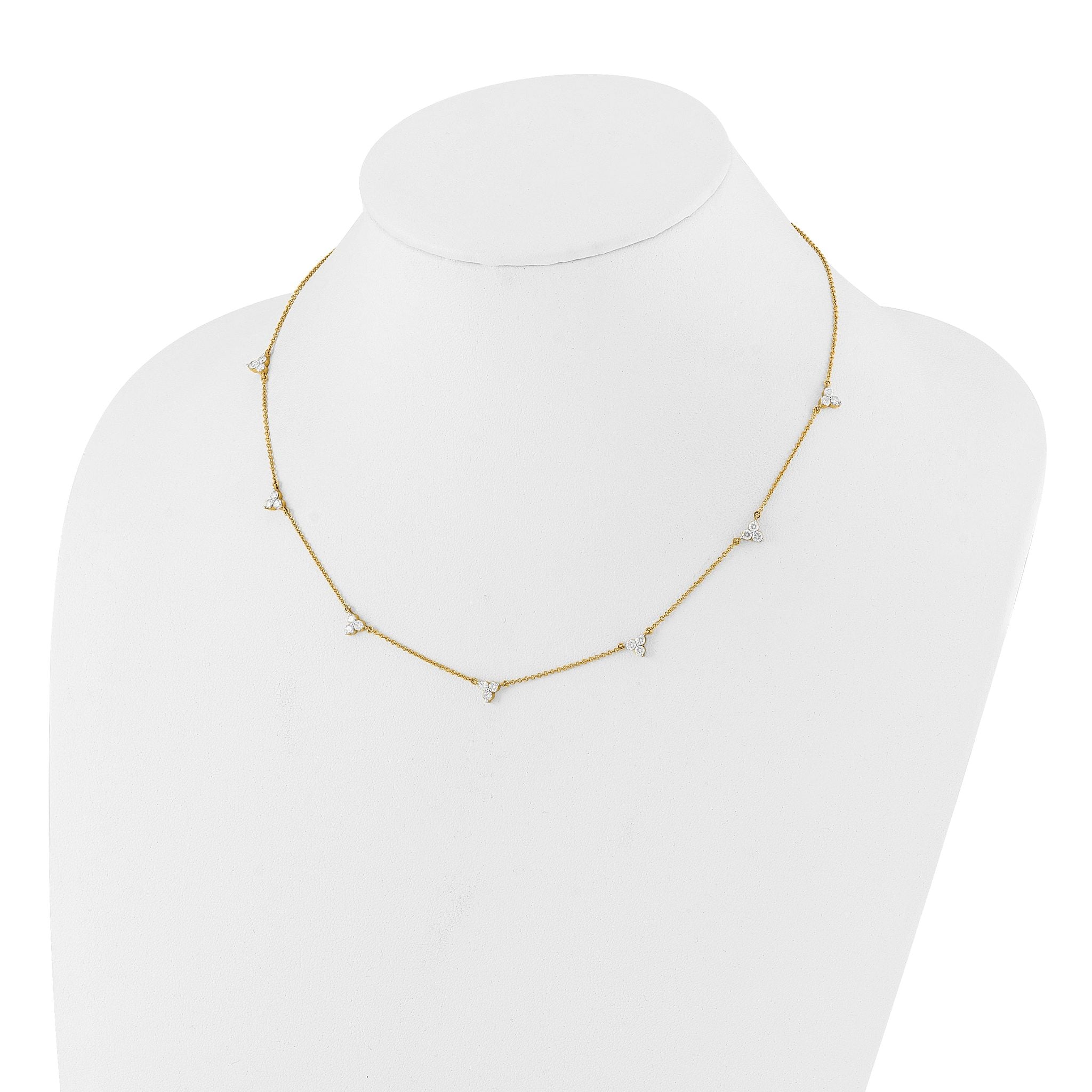 14k 1 carat Lab Grown Diamond VS/SI+ G+ Seven Station 18 inch Necklace