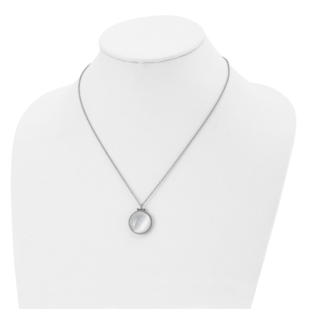 Reversible Cat's Eye Necklace in Stainless Steel