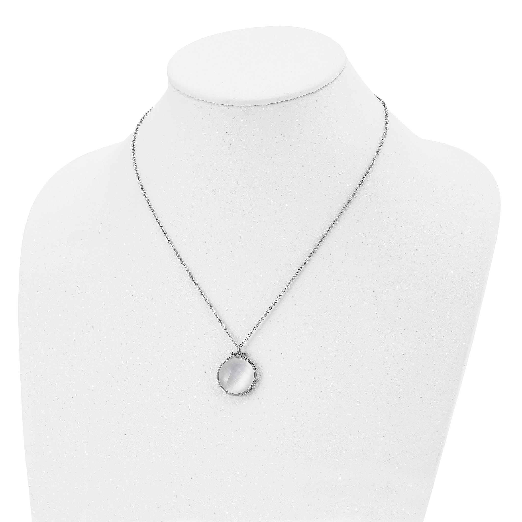 Reversible Cat's Eye Necklace in Stainless Steel